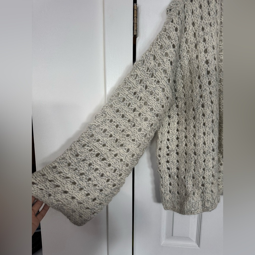 Adrienne Vittadini silver and Cream Open-Knit Cardigan - Picture 3 of 4